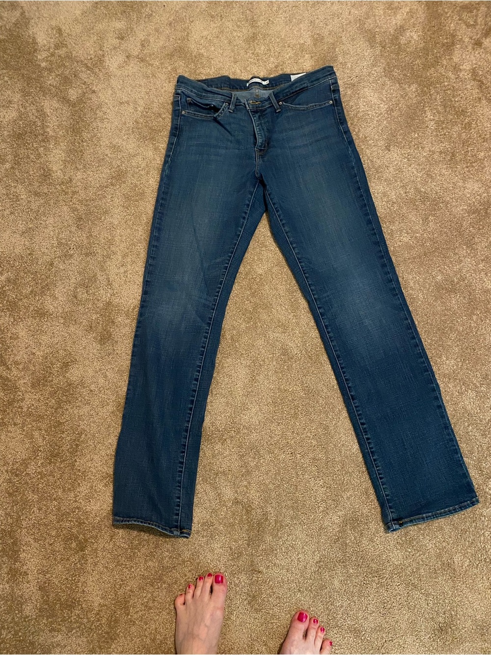 Levis 314 Women’s Dark Blue Straight Leg Jeans- size 14 long
